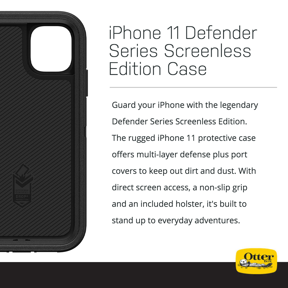 OtterBox Defender Shockproof Case (Belt Clip) for Apple iPhone 11 - Black